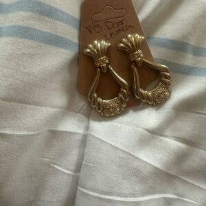 Gold Door Knocker Earrings